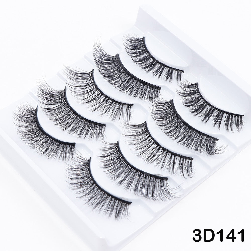 5/10Pairs 3D Mink Lashes Natural Eyelashes Dramatic False Eyelashes Faux Cils Makeup Wholesale Fake Eyelash Extension maquiagem 0 DailyAlertDeals 5Pairs-3D141 China 