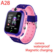 Q12 Children Smart Watch SOS Phone Watch Smartwatch Kids With Sim Card Photo Waterproof IP67 A28 Q19 Gift For IOS Android Z5S W5 0 DailyAlertDeals A28  Pink silica English version 