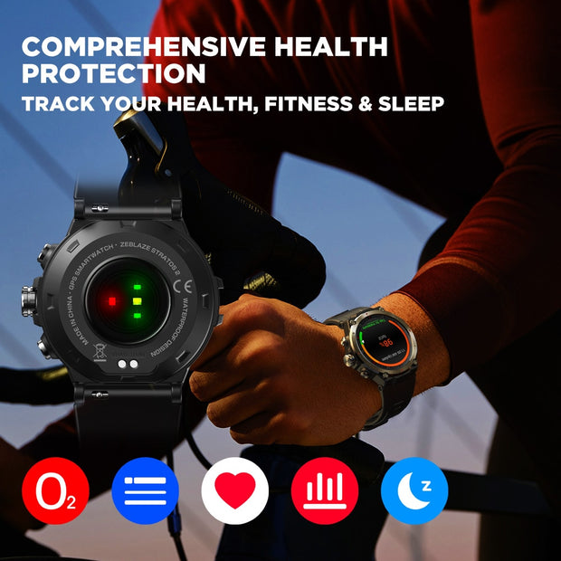 Zeblaze Stratos 2 GPS Smart Watch AMOLED Display 24h Health Monitor 5 ATM Long Battery Life Smartwatch for Men smart watch DailyAlertDeals   