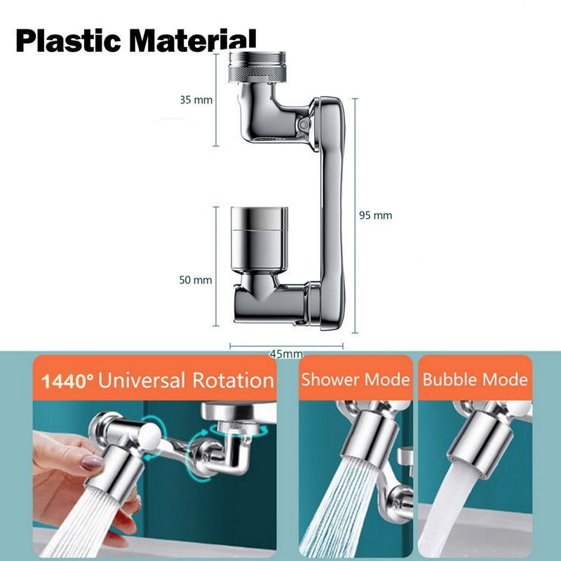 1440° Universal Rotation Faucet Sprayer Head For Extension Faucets Aerator Bubbler Nozzle Kitchen Tap Washbasin Robot Arm Brass Faucets for Kitchen DailyAlertDeals 1440 degree double China 