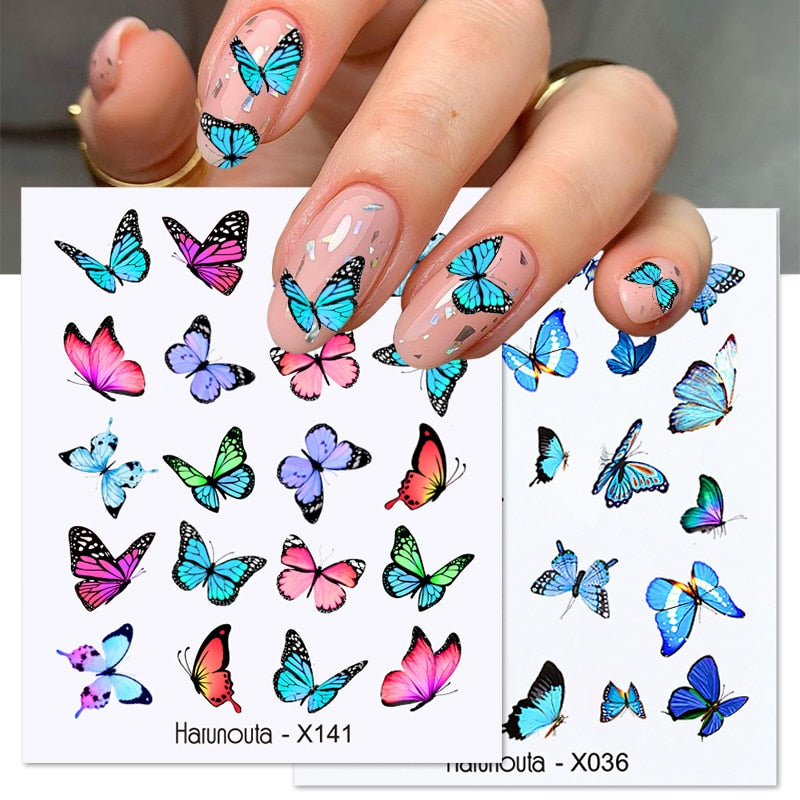 Harunouta Black Ink Blooming Marble Pattern Water Decals Stickers Black Line Flower Leaves Face Slider For Summer Nail Art Decor Decal stickers for nails DailyAlertDeals   