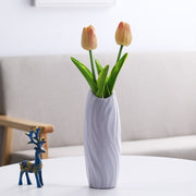 Nordic Style Flower Vase Living Room Decoration Ornaments Modern Origami Plastic Vases Pot for Flower Arrangements Home Decor ornaments DailyAlertDeals A-Gray  