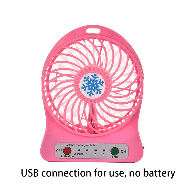 USB Desktop Small Fan Student Rechargeable Mini Fan Snowflake Fan Night Light desktop fans DailyAlertDeals   