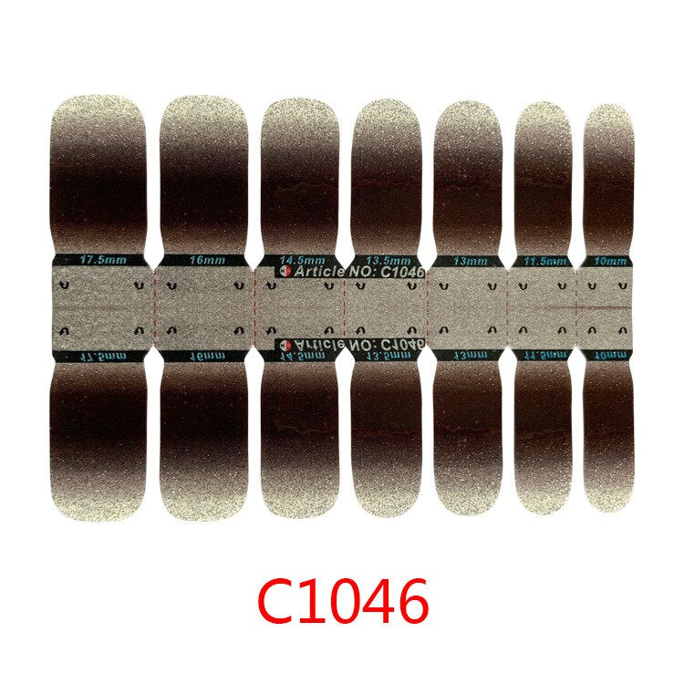 1sheet Korean Nail Polish Strips DIY Waterproof Nail Wraps Mixed Patterns Full Nail Patch Adhesive for Women Nail Art Stickers nail decal sticker DailyAlertDeals