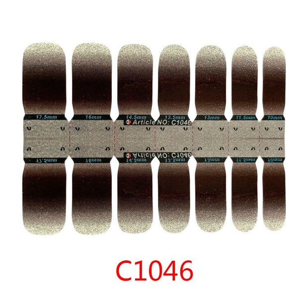 1sheet Korean Nail Polish Strips DIY Waterproof Nail Wraps Mixed Patterns Full Nail Patch Adhesive for Women Nail Art Stickers nail decal sticker DailyAlertDeals C1046  