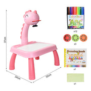 Kids Led Projector Drawing Table Toy Set Art Painting Board Table Light Toy Educational Learning Paint Tools Toys for Children Kids Led Projector Drawing Table DailyAlertDeals China D Pink with box 