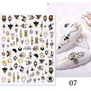 NEW Gold Nail Art 3D Decals Decoration Flower Leaves Nail Art Sticker DIY Manicure Transfer Decal Nail Stickers DailyAlertDeals CJ-07  