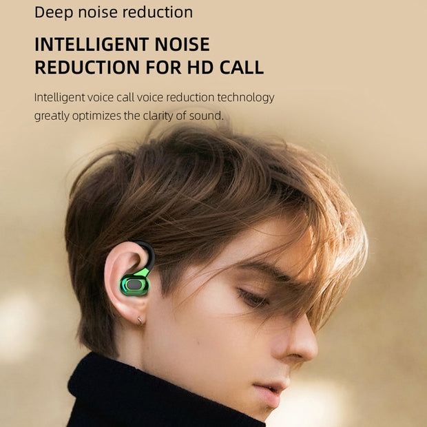 Noise Cancelling Sports Wireless Business Headphones Headset Waterproof Hanging Single Ear Earbuds Bluetooth 5.2 Earphone 0 DailyAlertDeals   