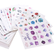 18-50Pcs/Set Mixed Design New Nail Art Sticker Set Black Lace Gold Silver Glitter Flower Water Decal Slider Wraps Decor Manicure Nail Sticker DailyAlertDeals   