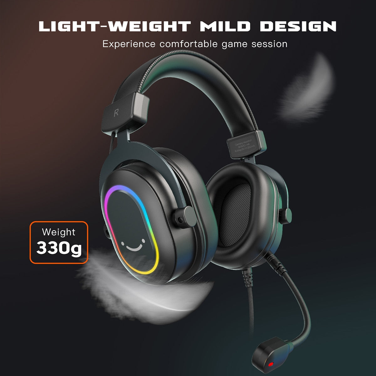 Dynamic RGB Gaming Headset with Mic Over-Ear Headphones 7.1 Surround Sound PC PS4 PS5 3 EQ Options Game Movie Music headphones DailyAlertDeals   