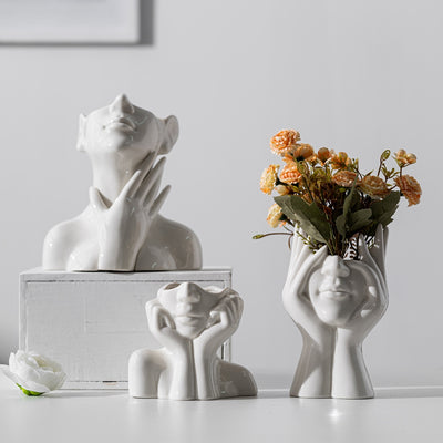 Interior Decor The Body Art Abstract Ceramic Pottery Vase Art Flower Creative Flowerpot Desktop Ornaments Home Decorations Ceramic Vase DailyAlertDeals   