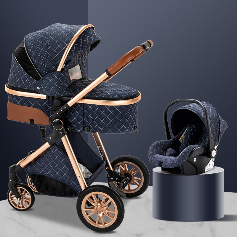 3 in 1 Luxury Baby Stroller With Car Seat Pram Kids Carriage Pushchair for Children Royal Luxury 3 in 1 Baby Stroller DailyAlertDeals Poland 3in1 blue 