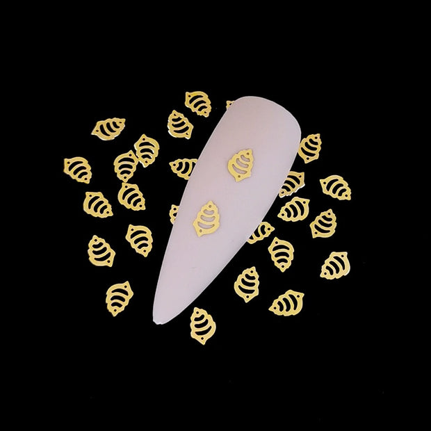 100Pcs/Lot Gold Metal Nail Decals Ultra-thin Flakes Nail Bling Rhinestone Cute 3D Nail Art Decorations Charm Nail Art Rivets 0 DailyAlertDeals 812  