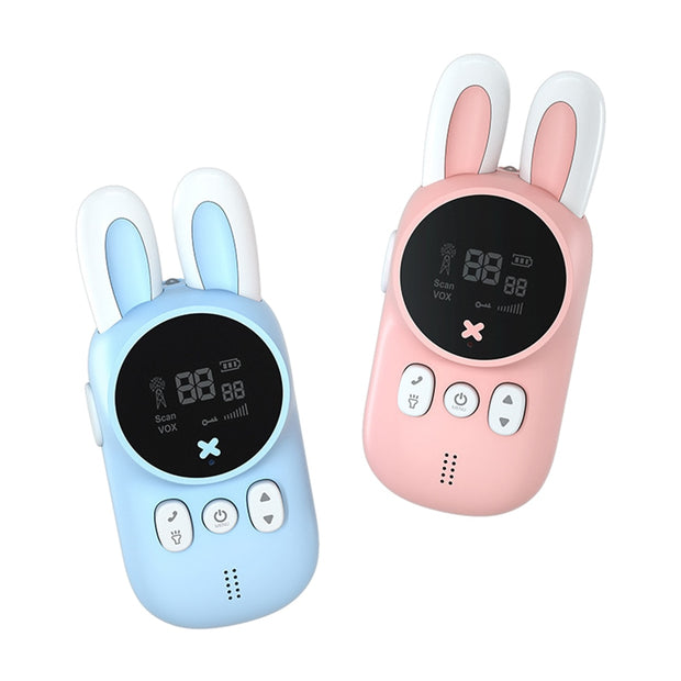 Portable Handheld Rabbit Shape Walkie Talkie Outdoor Radio Transceiver Interphone for Kids 1km Range LCD Screen Radio walkie talkie toy for children DailyAlertDeals Style A China 