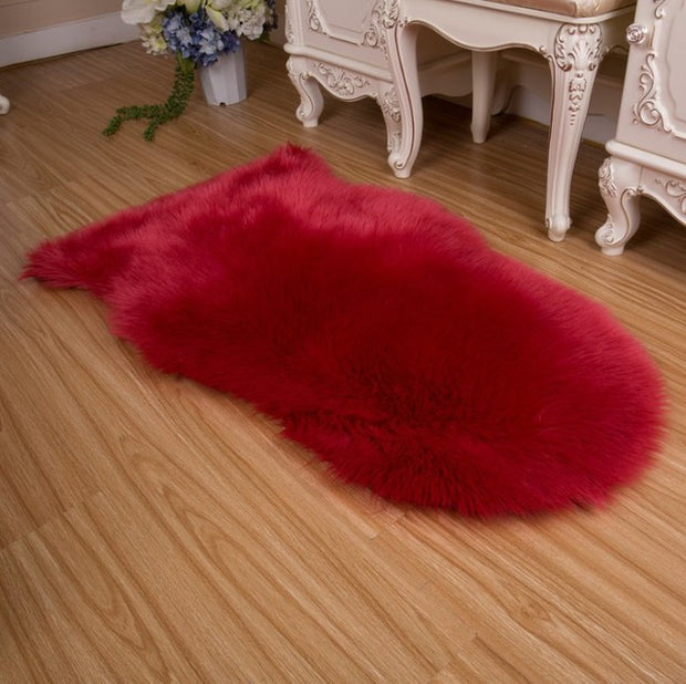 2023 New Plush Soft Sheepskin Bedroom Carpet Imitation Wool Pad Long Hair Bedside Mat Sofa Cushion Rugs Living Room Fur Carpet Carpets & Rugs DailyAlertDeals PD3002 60x100cm China