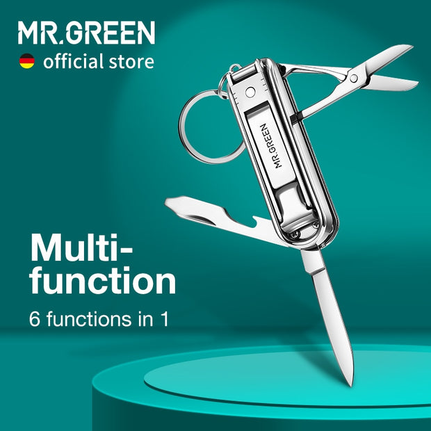 MR.GREEN Multifunctional Nail Clipper Stainless Steel Six Functions Nail Files Bottle Opener Small Knife Scissors Nail Cutter 0 DailyAlertDeals   