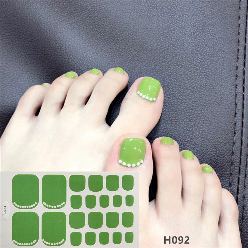 22tips Korea Toe Nail Sticker Wraps Adhesive Decals Toenail Polish Strips DIY Pedicure Foot Decals Manicure Women nail art DailyAlertDeals H092  