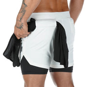 2022 Camo Running Shorts Men 2 In 1 Double-deck Quick Dry GYM Sport Shorts Fitness Jogging Workout Shorts Men Sports Short Pants 0 DailyAlertDeals White M(170cm 60kg) 