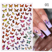 Nail Blue Butterfly Stickers Flowers Leaves Self Adhesive Decals 3D Transfer Sliders Wraps Manicure Foils DIY Decorations Tips 0 DailyAlertDeals L001  