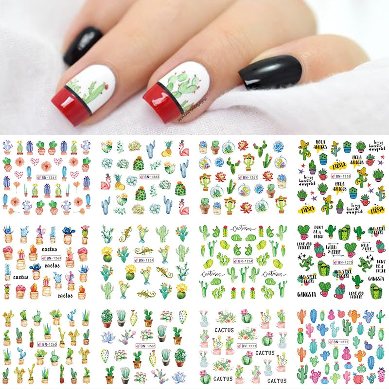 12 Designs Nail Stickers Set Mixed Floral Geometric Nail Art Water Transfer Decals Sliders Flower Leaves Manicures Decoration 0 DailyAlertDeals 46  