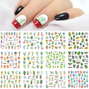 12 Designs Nail Stickers Set Mixed Floral Geometric Nail Art Water Transfer Decals Sliders Flower Leaves Manicures Decoration 0 DailyAlertDeals 46  
