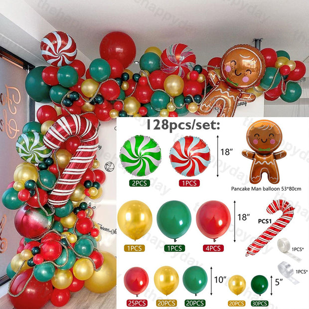 Christmas Balloon Arch Green Gold Red Box Candy Balloons Garland Cone Explosion Star Foil Balloons Christmas Decoration Party Christmas Balloons DailyAlertDeals H 128pcs christmas Other 
