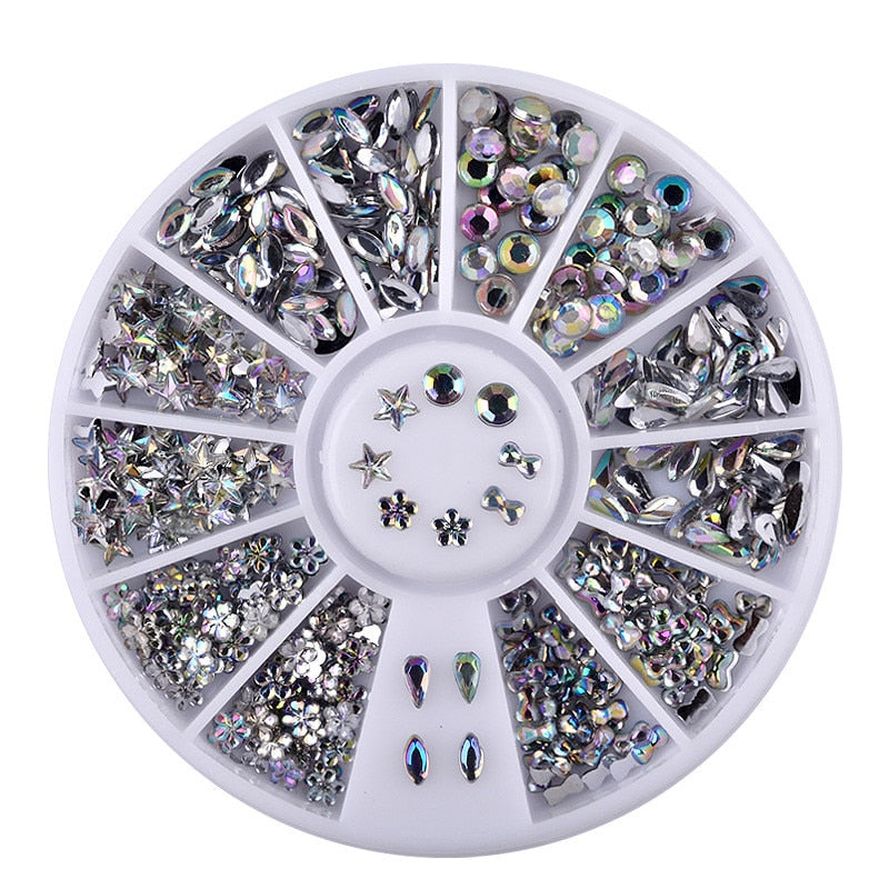2mm/3mm/4mm/5mm AB Acrylic Diamond Nail Glitter Rhinestones Crystal DIY Nail Art Decorations Manicure Accessories Tools Nail Glitter Rhinestones DailyAlertDeals   