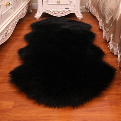 2023 New Plush Soft Sheepskin Bedroom Carpet Imitation Wool Pad Long Hair Bedside Mat Sofa Cushion Rugs Living Room Fur Carpet Carpets & Rugs DailyAlertDeals PD1009 60x100cm China