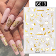Harunouta Blooming Ink Marble 3D Nail Sticker Decals Leaves Heart Transfer Nail Sliders Abstract Geometric Line Nail Water Decal nail decal stickers DailyAlertDeals S019  