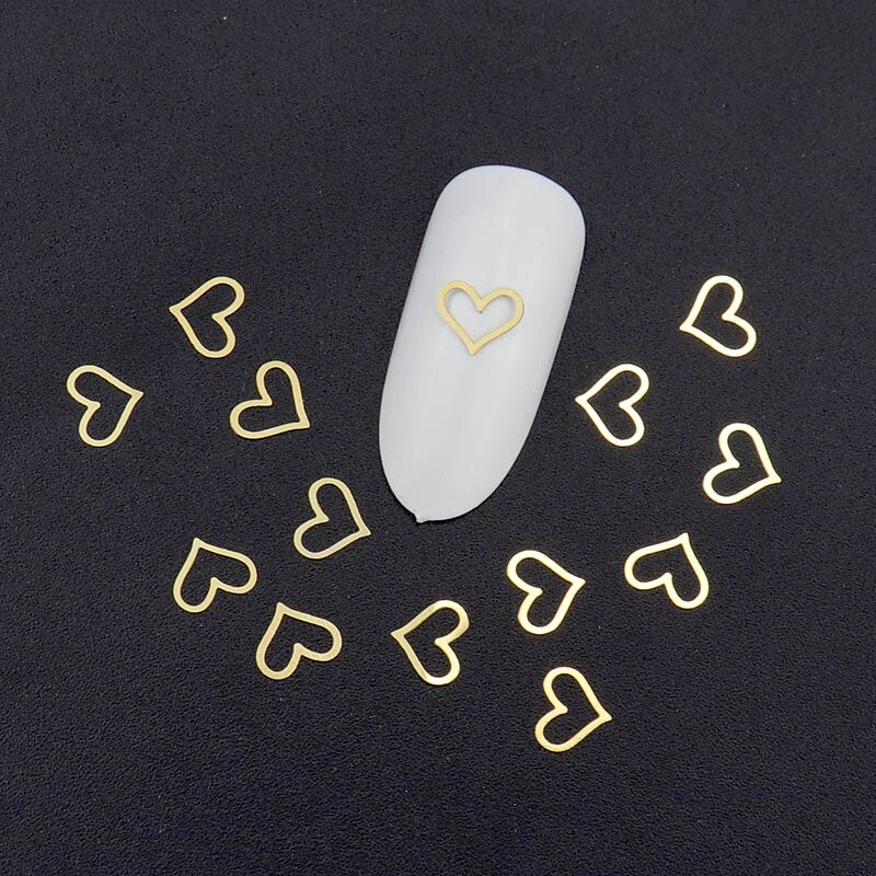 100Pcs/Lot Gold Metal Nail Decals Ultra-thin Flakes Nail Bling Rhinestone Cute 3D Nail Art Decorations Charm Nail Art Rivets 0 DailyAlertDeals 504  