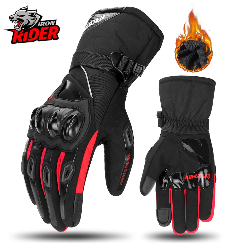 Motorcycle Gloves Windproof Waterproof Guantes Moto Men Motorbike Riding Gloves Touch Screen Moto Motocross Gloves Winter Motorbike Riding Gloves DailyAlertDeals WP-02 Red Gloves M China