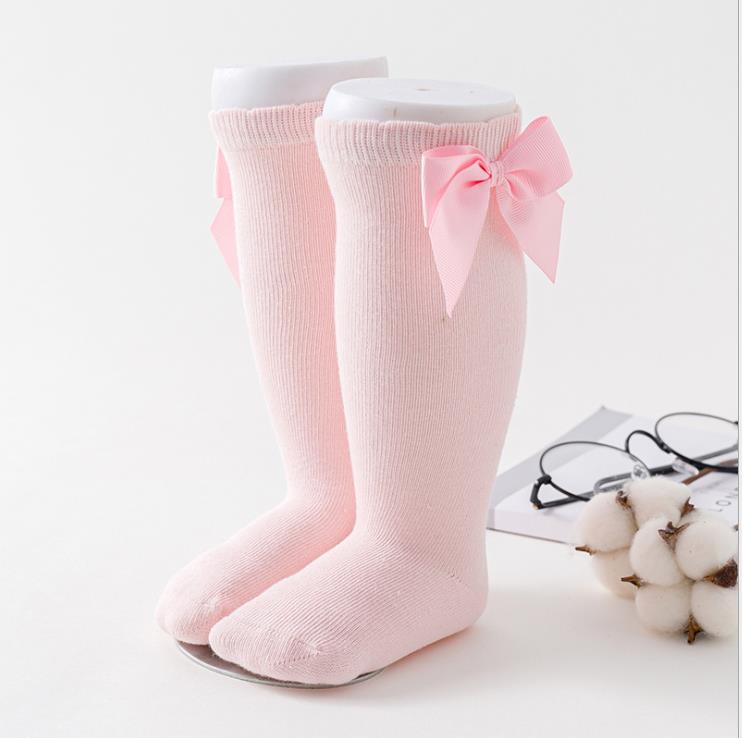 Lioraitiin New Solid Color Soft Cotton Baby Socks Cute Bows Princess Baby Girl Socks Bowknot Infant Toddler Girls Floor Socks Baby Socks DailyAlertDeals F 3-5T China