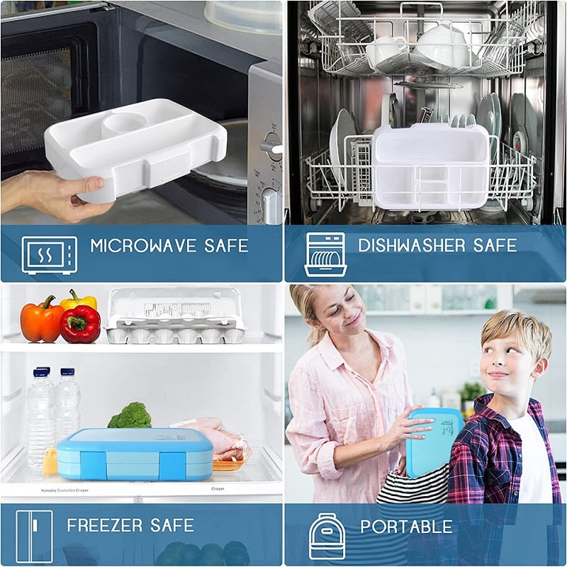Portable Lunch Box Microwave LunchBox Sealed Salad Box Outdoor Camping Bento Box Tableware Picnic Food Storage Container For Kid Lunch box for kids DailyAlertDeals   