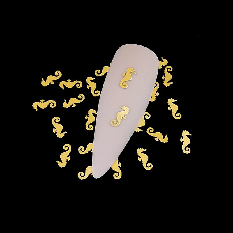 100Pcs/Lot Gold Metal Nail Decals Ultra-thin Flakes Nail Bling Rhinestone Cute 3D Nail Art Decorations Charm Nail Art Rivets 0 DailyAlertDeals 809  