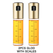 Kitchen Push Type Spray Olive Oil Sprayer Bottle Pump Oil Pot Leak-proof Grill BBQ Sprayer Oil Dispenser BBQ Gravy Boats Tools Kitchen Tools & Utensils DailyAlertDeals 2PCS-Gold Scale  