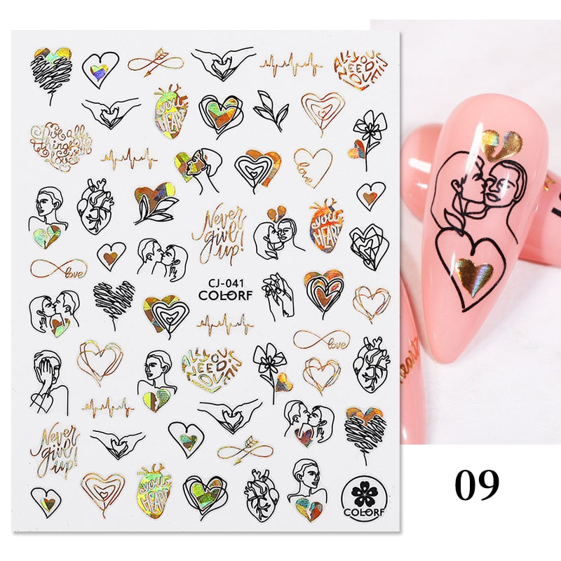 Harunouta Gold Leaf 3D Nail Stickers Spring Nail Design Adhesive Decals Trends Leaves Flowers Sliders for Nail Art Decoration 0 DailyAlertDeals C09  