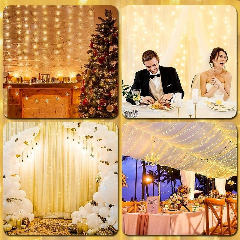 LED String Lights Christmas Decoration Remote Control USB Wedding Garland Curtain 3M Lamp Holiday For Bedroom Bulb Outdoor Fairy 0 DailyAlertDeals   