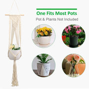 Macrame Handmade Plant Hanger Baskets Flower Pots Holder Balcony Hanging Decoration Knotted Lifting Rope Home Garden Supplies 0 DailyAlertDeals   