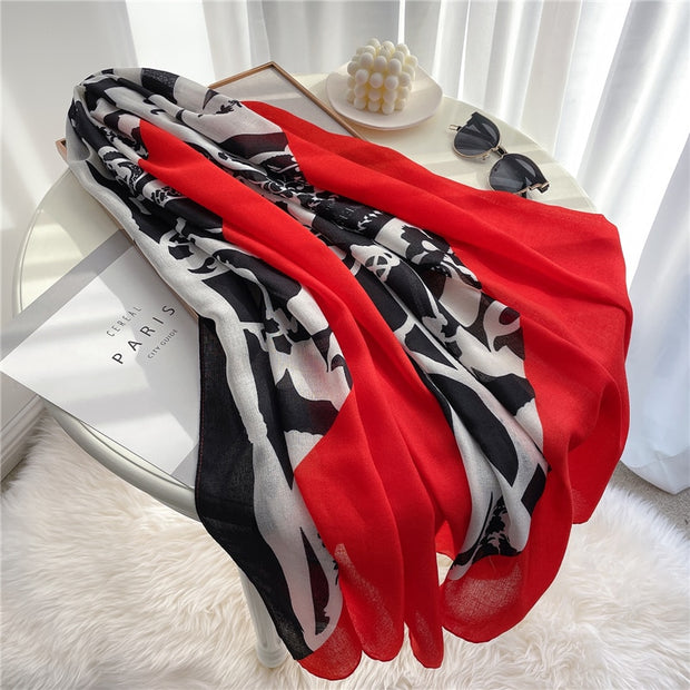2022 New Design Brand Women Scarf Fashion Print Cotton Spring Winter Warm Scarves Hijabs Lady Pashmina Foulard Bandana Plaid 0 DailyAlertDeals M110-2 180x90cm 