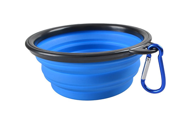 1000ml Large Collapsible Dog Pet Folding Silicone Bowl Outdoor Travel Portable Puppy Food Container Feeder Dish Bowl Pet Bowls, Feeders & Waterers DailyAlertDeals Blue 350ml 