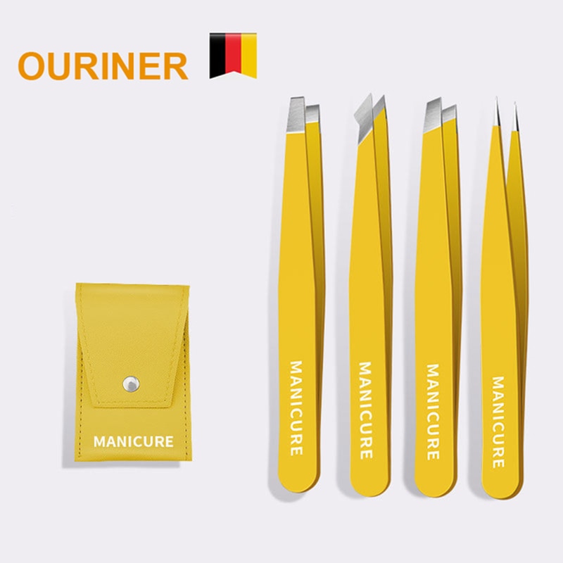 Eyebrow Tweezer Colorful Hair Beauty Fine Hairs Puller Stainless Steel Slanted Eye Brow Clips Removal Makeup Tools tweezers for eyelashes DailyAlertDeals   