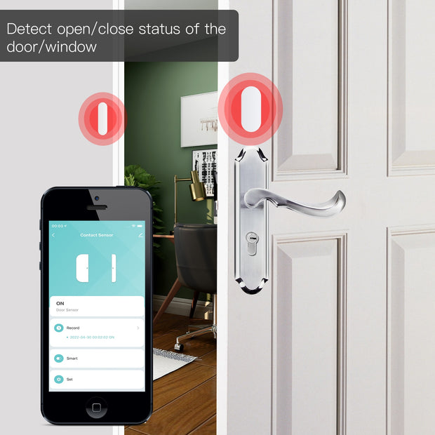 Tuya ZigBee/Wifi Smart Window Door Gate Sensor Detector Smart Home Security Alarm System Smart Life Tuya App Remote Control Home Alarm Systems DailyAlertDeals   