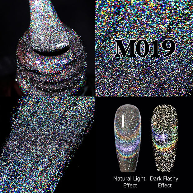 UR SUGAR Sparkling Gel Nail Polish Reflective Glitter Nail Gel Semi Permanent Nail Art Varnish For Manicures Need Base Top Coat 0 DailyAlertDeals Reflective Cat M019  