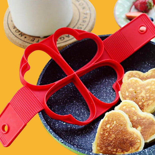 Egg Pancake Ring Nonstick Pancake Maker Mold Silicone Egg Cooker fried egg shaper Omelet Moulds for Kitchen Baking Accessories creative pancake moulds DailyAlertDeals   