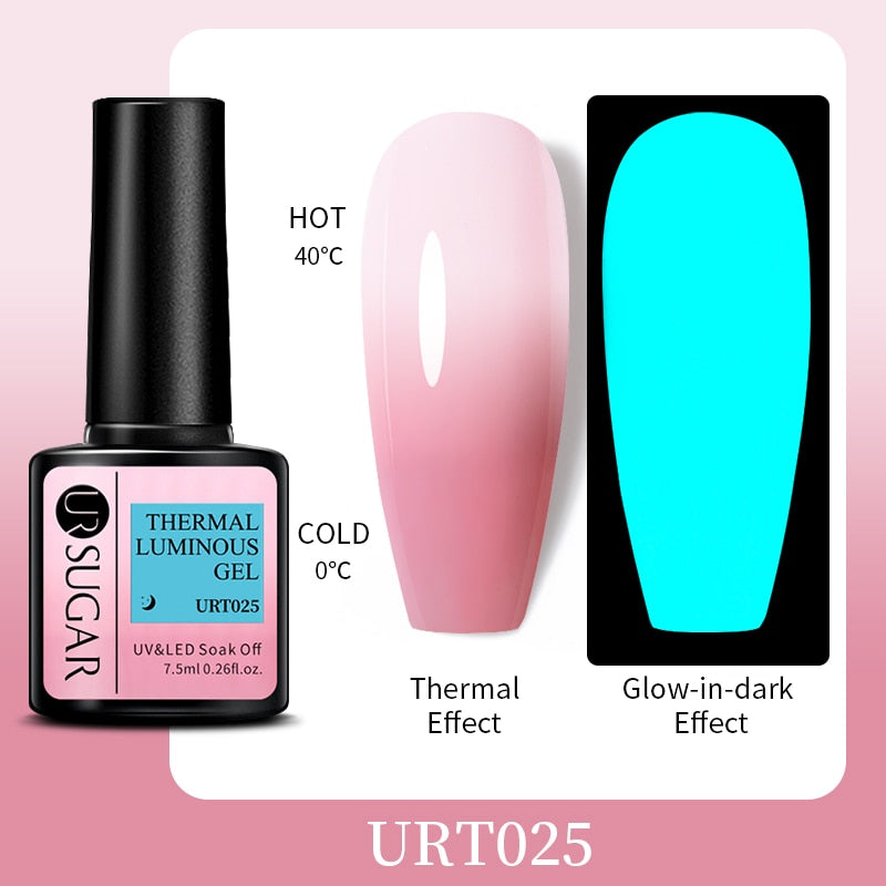 UR SUGAR Fluorescent Gel Nail Polish Neon Yellow Green Blue Color Gel Soak Off UV Nail Gel Varnish For Nail Art Top Coat Neon Fluorescent Gel Nail Polish DailyAlertDeals Luminous URT025  