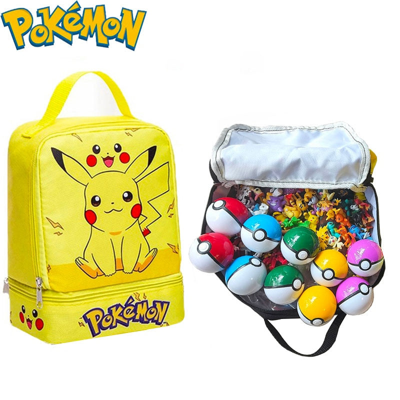 144Pcs/Set Pokemon Anime Figure with Storage Bag Kawaii Pikachu Action Figures Pokeball Dolls for Children Toys Gifts Pokemon Action Figures DailyAlertDeals   