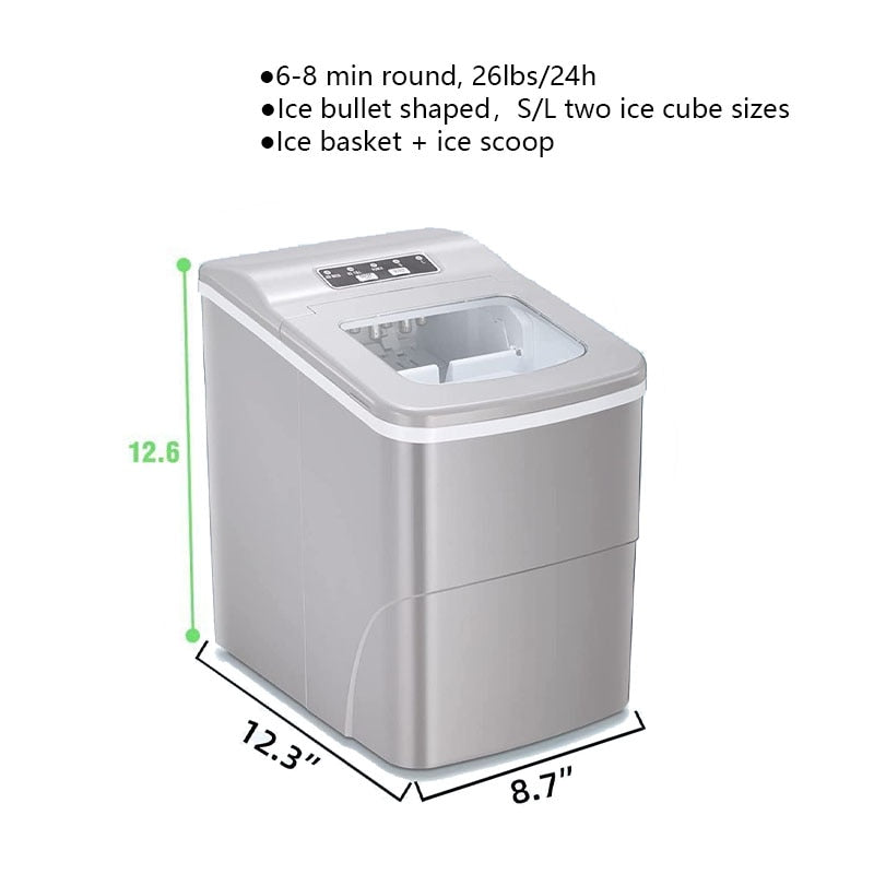 Countertop Bullet Ice Maker Machine for Home 26 Lbs Automatic Ice Cube Maker Machine for Kitchen Office Bar Party Ice Maker machine for home DailyAlertDeals United States 26LBS IN 24H B2 