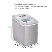 Countertop Bullet Ice Maker Machine for Home 26 Lbs Automatic Ice Cube Maker Machine for Kitchen Office Bar Party Ice Maker machine for home DailyAlertDeals United States 26LBS IN 24H B2 