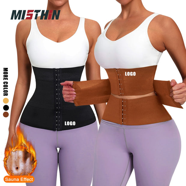 MISTHIN Latex Waist Trainer Double Belt Corset For Women Adjustable Corset Belly Reducing Fajas Girdle Firm Shaper 0 DailyAlertDeals   