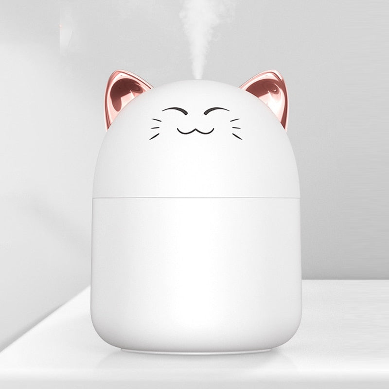 New Desktop Humidifier With Colorful Atmosphere Light 250ml Capacity Cold Mist Aroma Diffuser Home Bedroom Humidifier Purifies 0 DailyAlertDeals Clear  